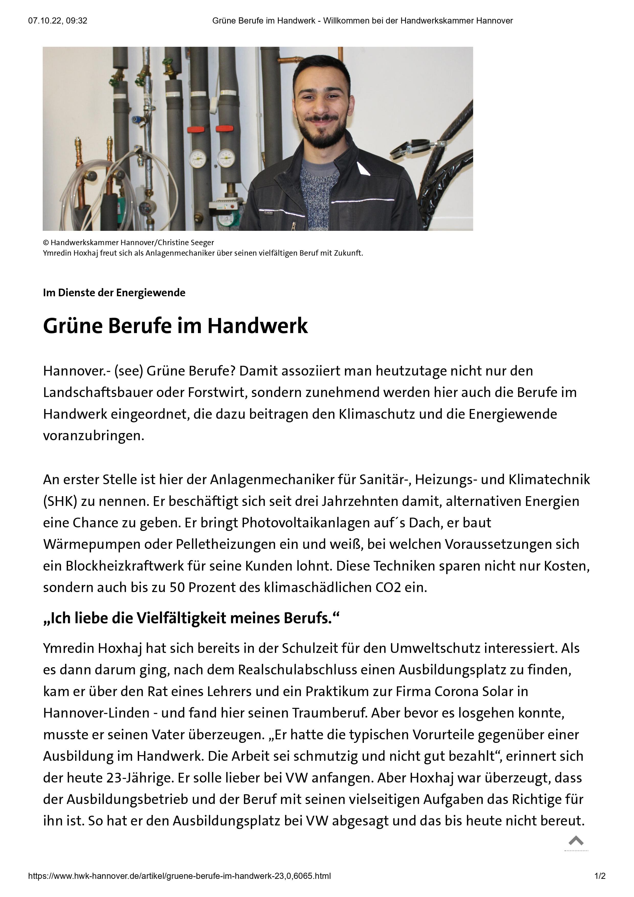 Grüne Berufe im Handwerk - Handwerkskammer Hannover